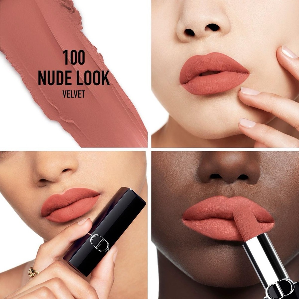 Dior Rouge Lipstick - Elegant Nude #100 - Picture 3 of 5